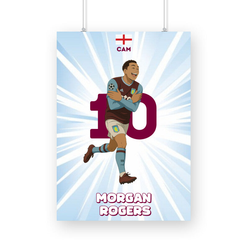 Morgan Rogers | Aston Villa Poster | Football collectibles